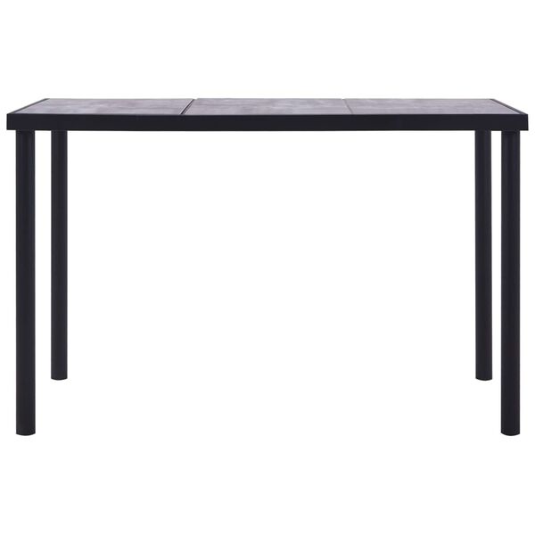 vidaXL Tavolo da Pranzo Nero e Grigio Cemento 160x80x75 cm in MDF