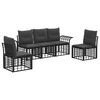vidaXL Set di divani da esterno 5 pcs Nero e Grigio scuro Poliestere