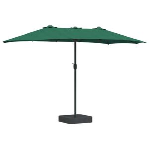 vidaXL Ombrello da giardino Verde 385 x 209 x 244 cm Poliestere