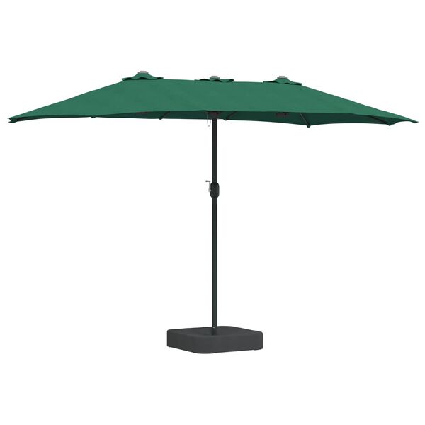 vidaXL Ombrello da giardino Verde 385 x 209 x 244 cm Poliestere