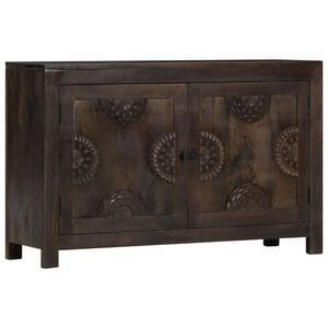 vidaXL Credenza con Design Intagliato 110x35x70 cm in Legno di Mango