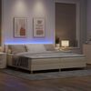 vidaXL Letto a Sorgente LED con materasso Crema 200 x 200 cm Tessuto
