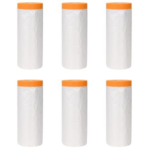 vidaXL Telo per polvere con nastro adesivo 6 pz Trasparente HDPE