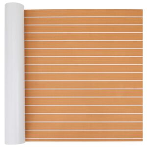 vidaXL Tappetino per Barche Rigato Marrone e bianco 240 x 90 cm EVA