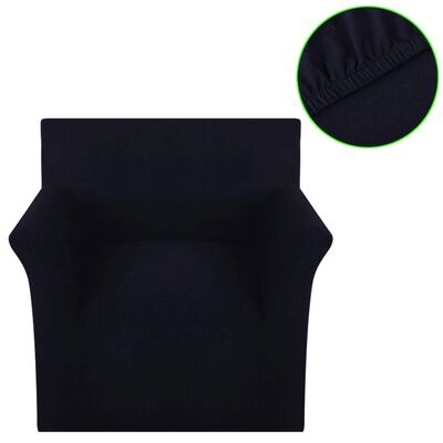 vidaXL Copridivano Fodera divano elasticizzata maglia cotone nero