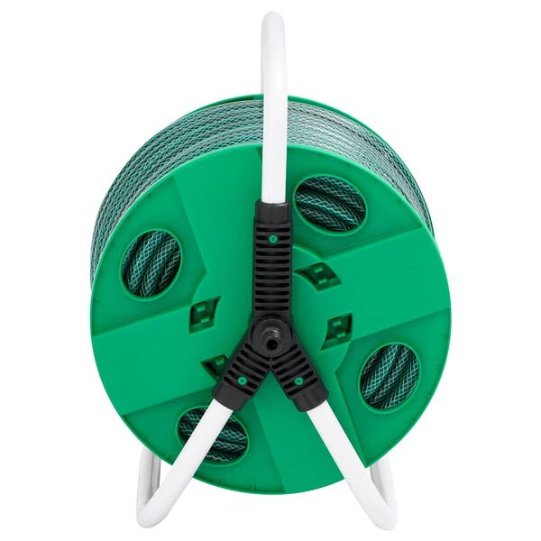 vidaXL Avvolgitubo Autonomo Verde con Set Raccordi Tubo 0,5" 30 m PVC