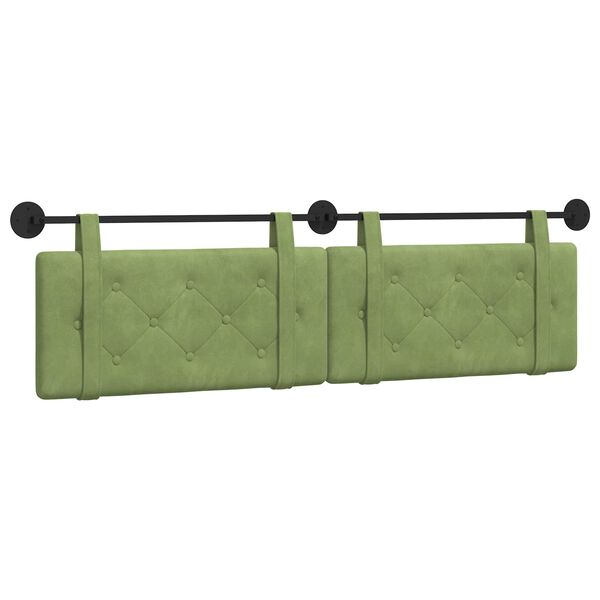 vidaXL Testata appesa Verde chiaro 170 x 55 x 5 cm Velluto