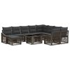 vidaXL Set Divano da Giardino 11 pz Grigio e Grigio Scuro polyrattan