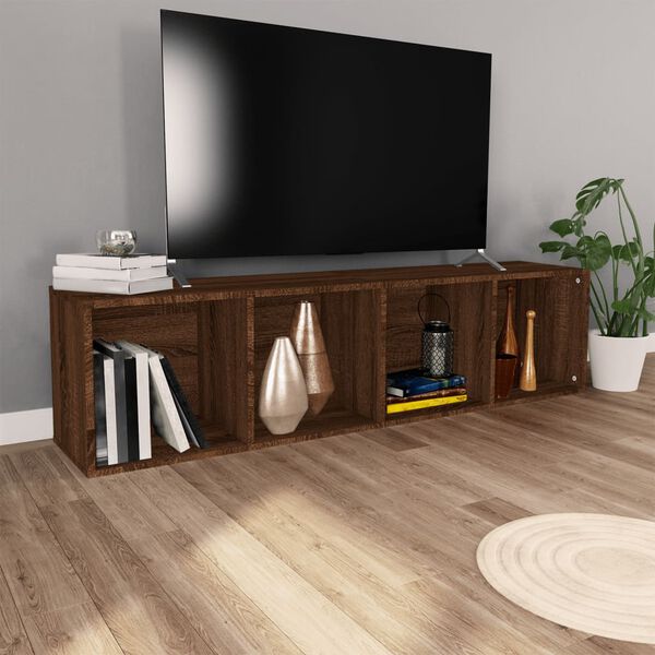 vidaXL Libreria/Mobile TV Rovere Marrone 36x30x143cm Legno Multistrato