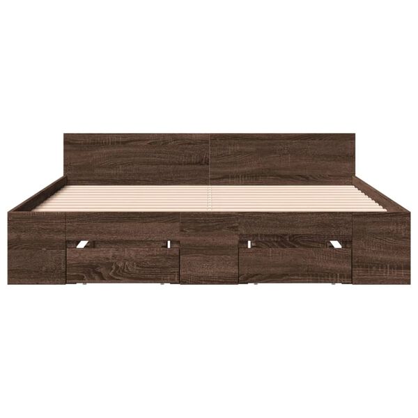 vidaXL Giroletto Cassetti Rovere Marrone 120x190 cm Legno Multistrato