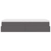 vidaXL Struttura Letto Pouf con Materasso Grigio 90x200 cm Similpelle