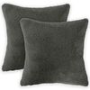 vidaXL Federa 2 pcs HEERLEN Grigio Scuro 30 x 30 cm Boucl&eacute;
