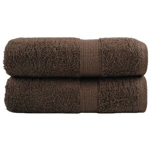 vidaXL Asciugamani Premium SOLUND 2 pz Marrone 30x30 cm 600 g/m&sup2;