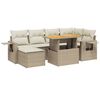 vidaXL Set Divani da Giardino 7 pz con Cuscini Beige in Polyrattan