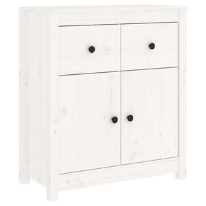 vidaXL Credenza Bianca 70x35x80 cm in Legno Massello di Pino
