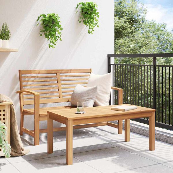 vidaXL Set Divano da Giardino Naturale Legno massello di teak