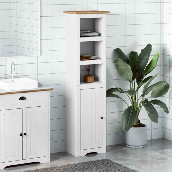 vidaXL Mobile da Bagno BODO Bianco e Marrone 44x30x160 cm