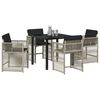 vidaXL Set da Pranzo per Giardino 5 pcs Grigio chiaro polyrattan