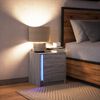 vidaXL Comodino con Luci LED Grigio Sonoma in Legno Multistrato
