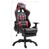vidaXL Sedia da Gaming con Poggiapiedi Rosso Vino in Similpelle