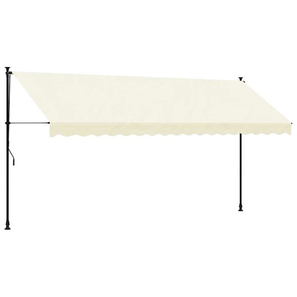 vidaXL Tenda da Sole Retrattile Crema 400x150 cm in Tessuto e Acciaio