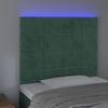 vidaXL Testiera a LED verde Scuro 80x5x118/128 cm in Velluto