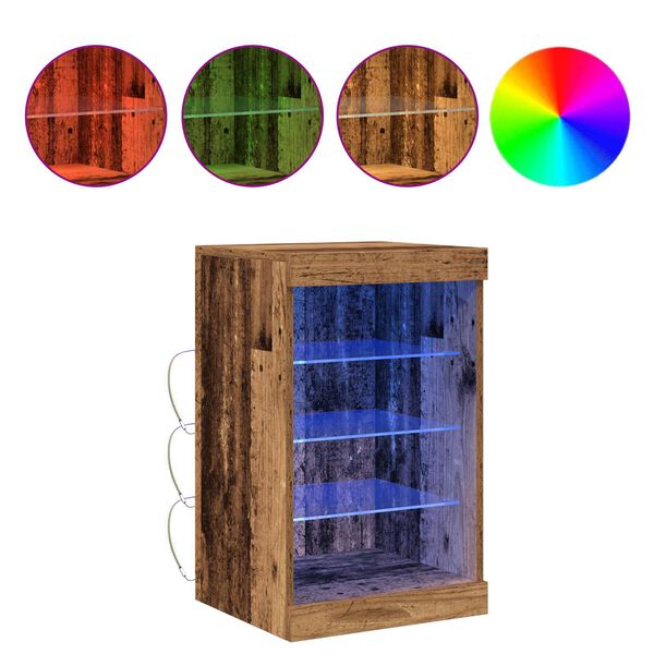 vidaXL Madia LED Legno vecchio 41 x 37 x 67 cm Legno multistrato