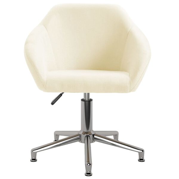vidaXL Sedia da Pranzo Girevole Crema in Tessuto