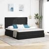 vidaXL Letto con Contenitore con materasso Nero 180 x 200 cm Velluto