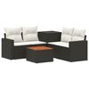 vidaXL Set di divani 6 pz Nero e Bianco Crema