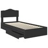 vidaXL Letto con Contenitore Nero 100 x 200 cm Legno multistrato