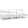 vidaXL Set Divani da Giardino 3 pz Bianco in Legno Massello di Pino