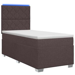 vidaXL Letto box spring con materasso Marrone Scuro 80 x 200 cm