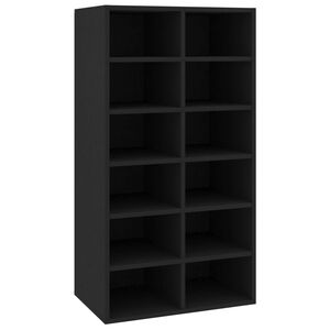 vidaXL Scarpiera Nera 54x34x100,5 cm in Legno Multistrato