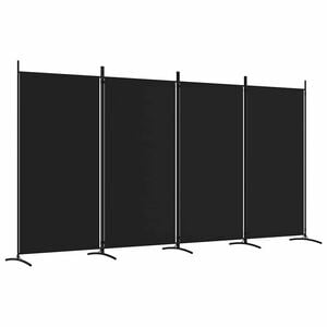 vidaXL Divisorio a 4 Pannelli Nero 346x180 cm in Tessuto