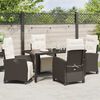 vidaXL Set da Pranzo per Giardino con cuscino 5 pcs Marrone polyrattan