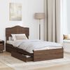 vidaXL Letto con Contenitore con testiera Rovere Marrone 90 x 190 cm