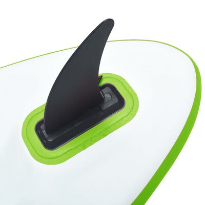 vidaXL Set Tavola Gonfiabile da SUP con Vela Verde e Bianco