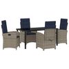 vidaXL Set da Pranzo per Giardino 5 pz Grigio polyrattan