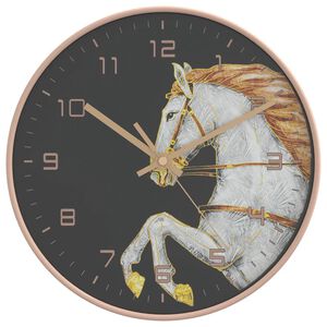 vidaXL Orologio da Parete Oro e Bianco &Oslash;29,5 cm Polistirene e Vetro