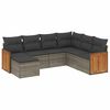 vidaXL Set Divani da Giardino 7 pz con Cuscini Grigio in Polyrattan