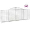 vidaXL Cesti Gabbioni ad Arco 10 pz 300x30x100/120 cm Ferro Zincato