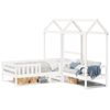 vidaXL Giroletto con Panca e Tetto Bianco 75x190cm Legno Massello Pino