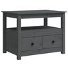 vidaXL Tavolino da Salotto Grigio 71x49x55cm in Legno Massello di Pino