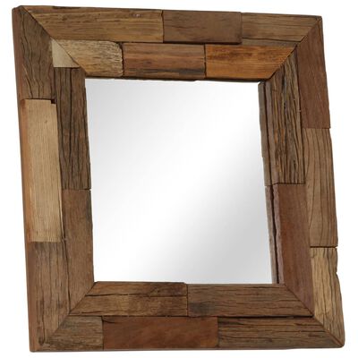 vidaXL Specchio in Legno Massello di Recupero 50x50 cm