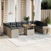vidaXL Set Divani da Giardino 11 pz con Cuscini in Polyrattan Grigio