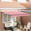 vidaXL Tenda Retrattile Rosso e Bianco 300 x 250 cm