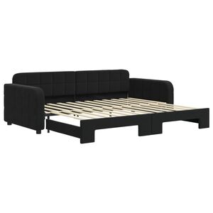 vidaXL Divano Letto con Letto Estraibile Nero 90x200 cm in Velluto