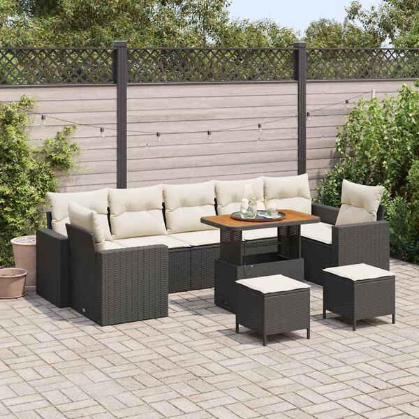 vidaXL Set Divano da Giardino 13 pcs Beige e Crema polyrattan