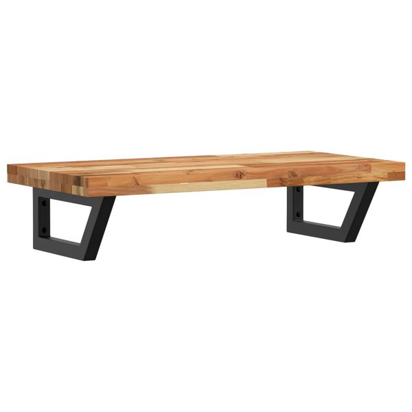 vidaXL Ripiano a Parete per Lavabo in Acciaio e Massello di Acacia